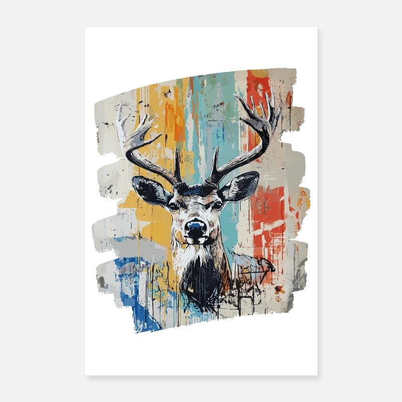 Deer with antlers Poster 16" x 24" (40x60 cm)