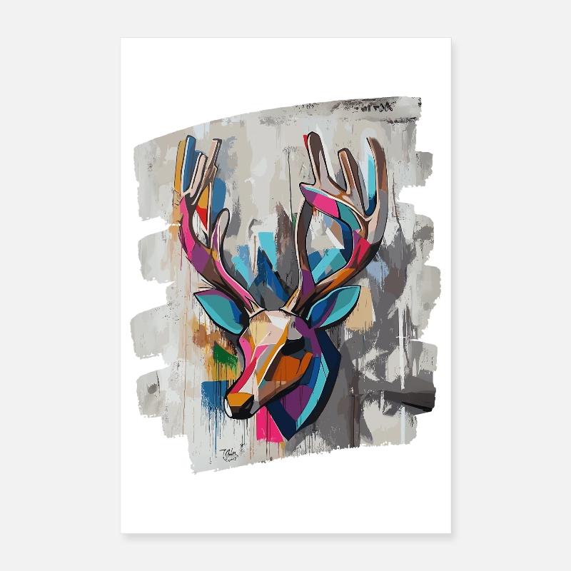 Deer with antlers Poster 16" x 24" (40x60 cm)