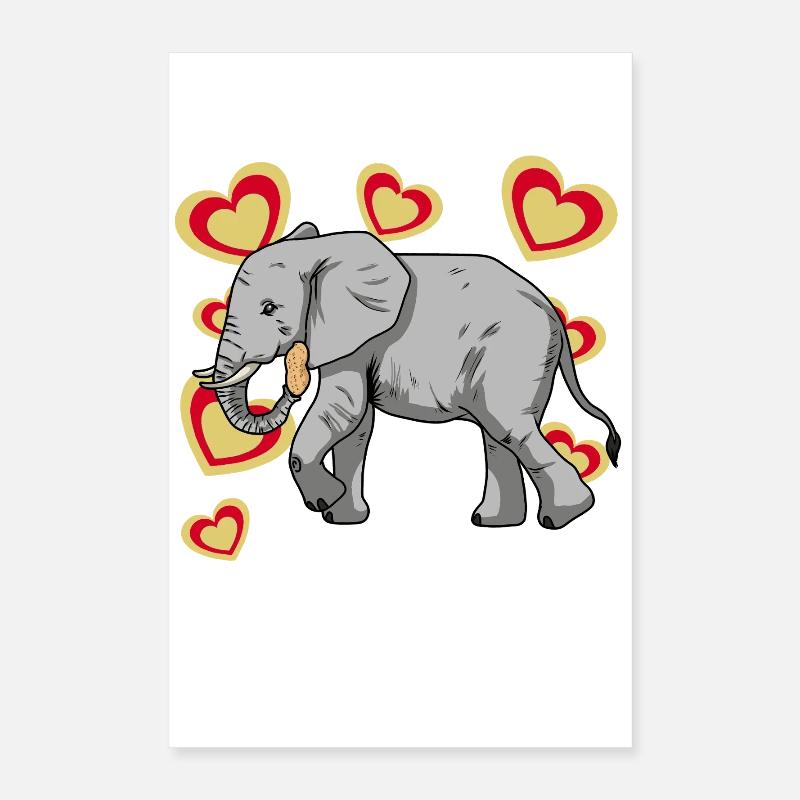 Elefant Elefanten Kinder Erdnuss Poster 40x60 cm