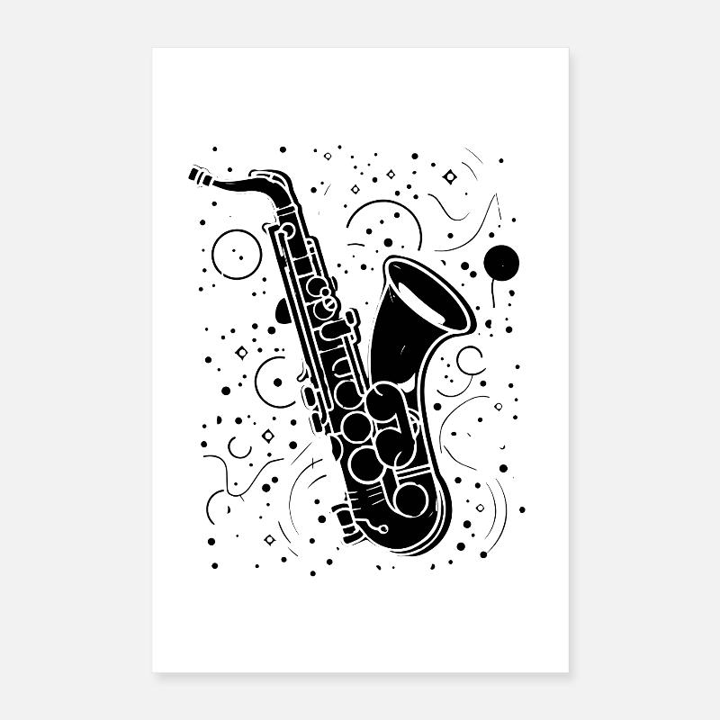 Saxophon Illustration Poster 40x60 cm