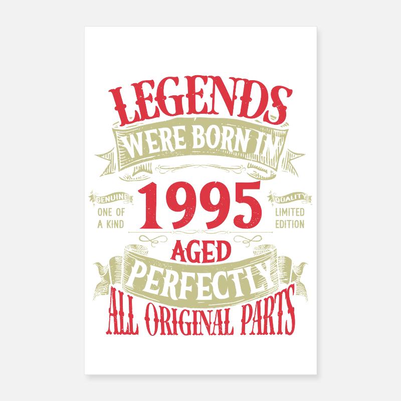 Millésime 1995 Naissance à Paris Célébration Poster 40 x 60 cm