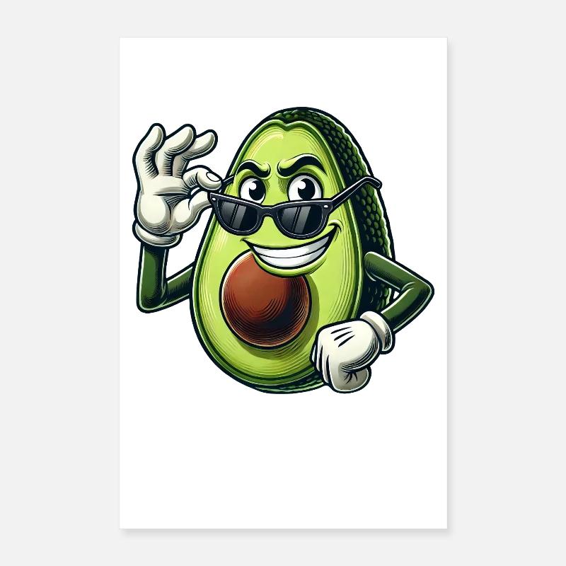 Coole Avocado Sonnenbrille Sommer Lustig Eitel Poster 40x60 cm