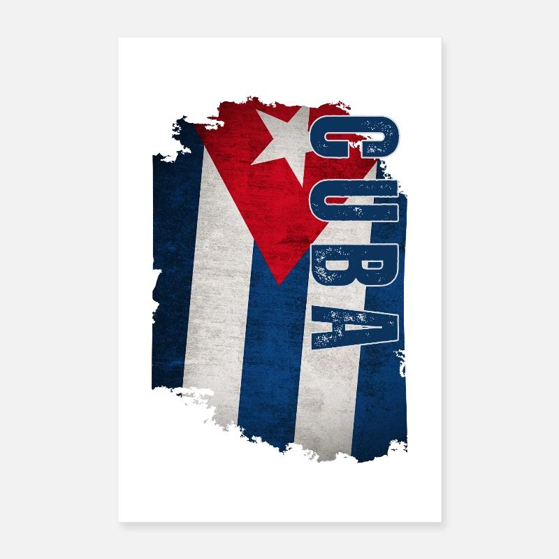Vertical Cuban flag, Cuban pride Poster 16" x 24" (40x60 cm)