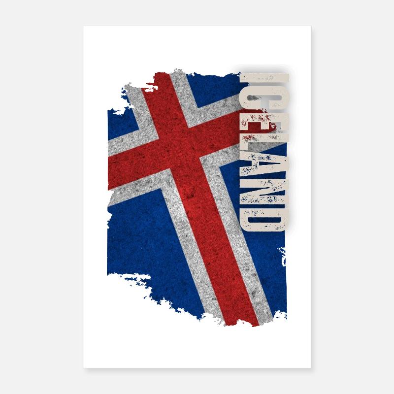 Drapeau vertical de l’Islande, j’aime l’Islande Poster 40 x 60 cm