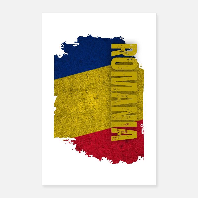 Drapeau de la Roumanie vertical, Maître Roumanie Poster 40 x 60 cm