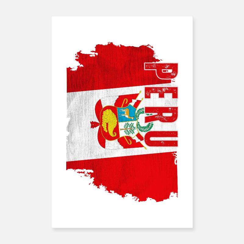 Drapeau péruvien vertical, fierté péruvienne Poster 40 x 60 cm