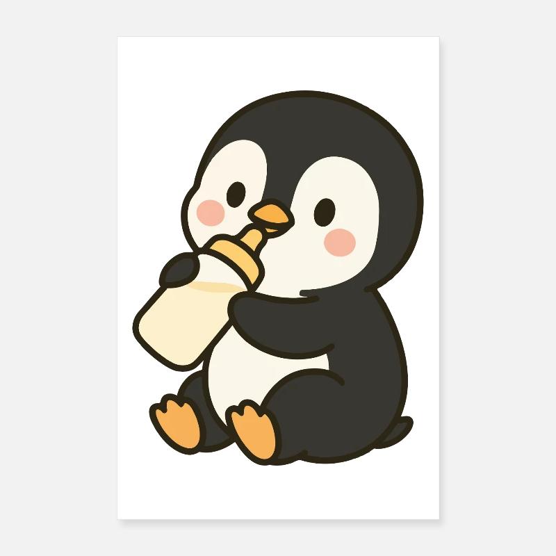 Fläschchen-Pinguin Poster 40x60 cm