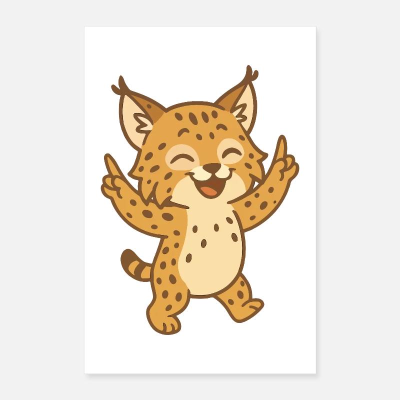 Feiernder Luchs Poster 40x60 cm