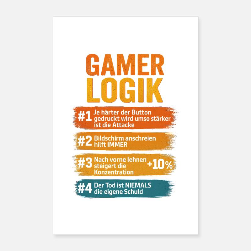 Gamer Logic Computer PC Controller Gamer Poster 16" x 24" (40x60 cm)