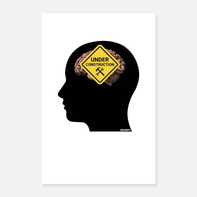 T-shirt cérébral Mindful Construction Poster 40 x 60 cm