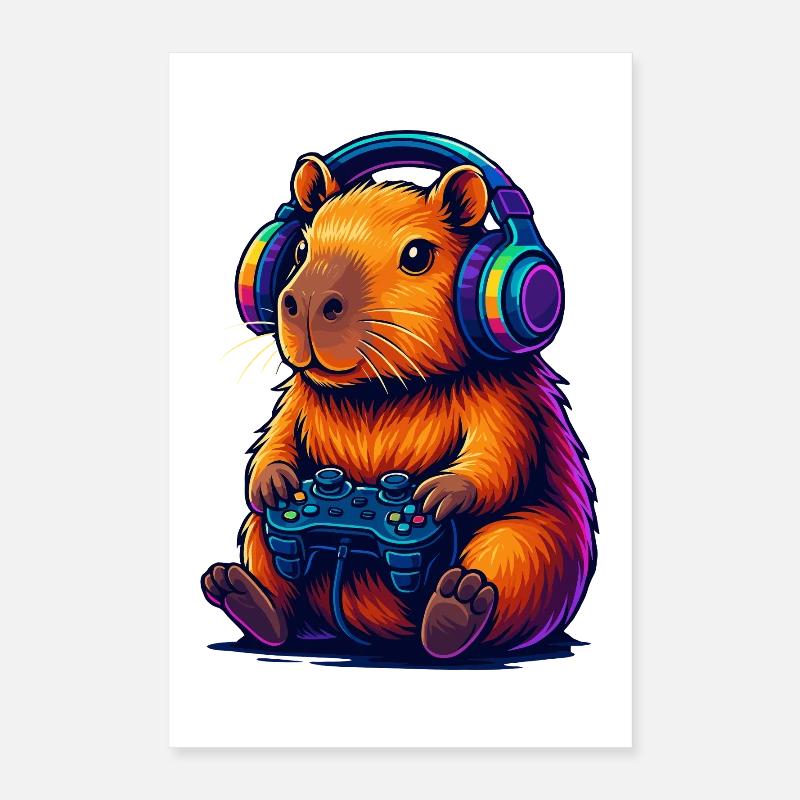 Gaming Capybara Vibes Poster 40x60 cm