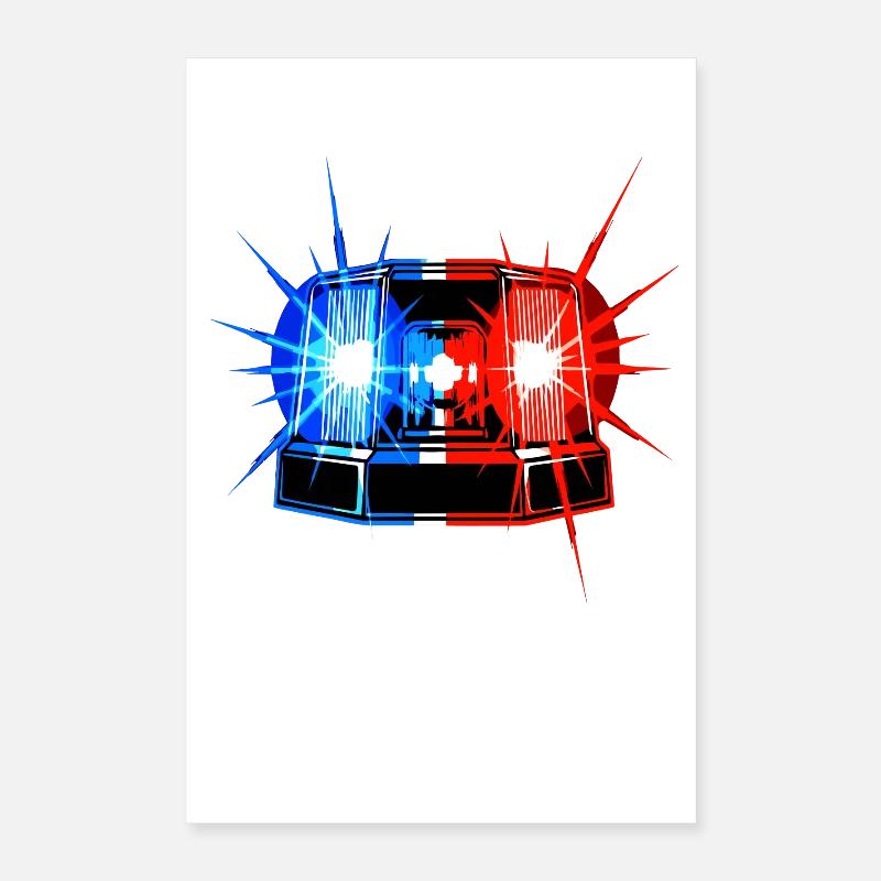 Blue Light Siren – Emergency Warning System Poster 16" x 24" (40x60 cm)