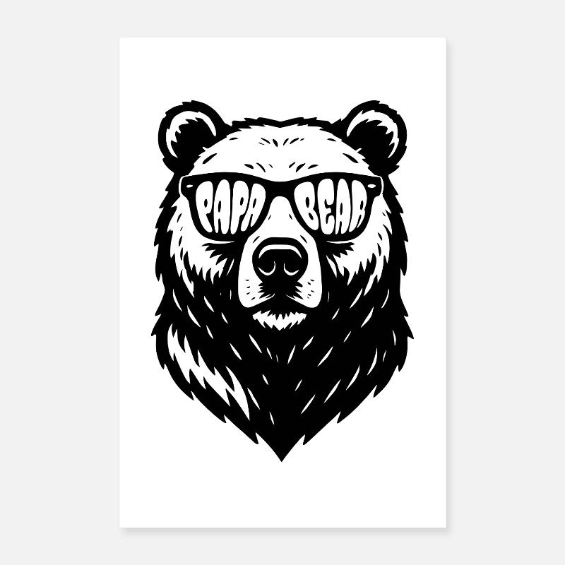 Papa Bear - Vatertag - Geschenk Poster 40x60 cm