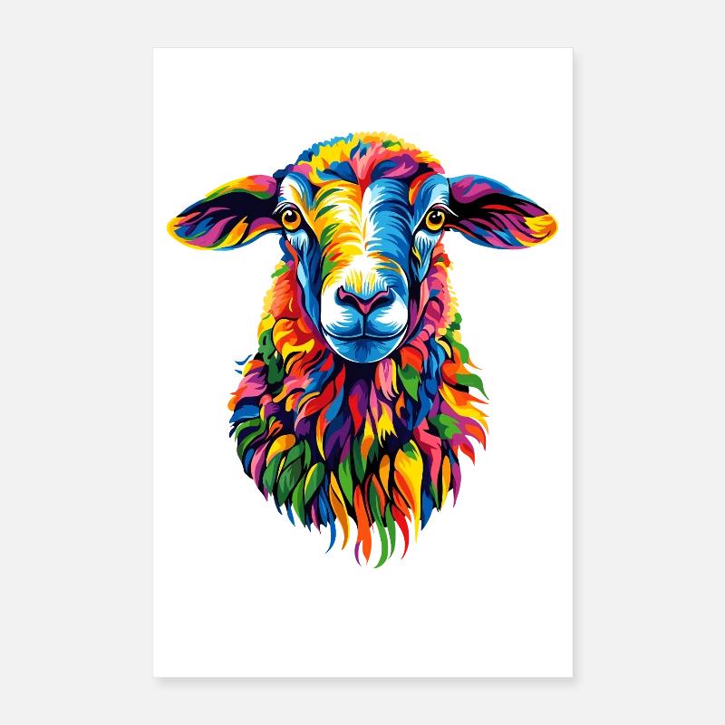 Schaf Lamm Schäfchen Hausschaf Schäfer Süße Schafe Poster 40x60 cm