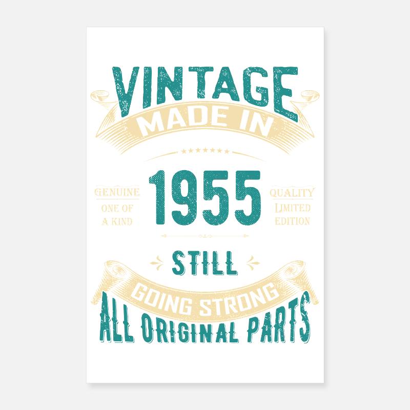 Vintage 1955 Classic Text Design Poster 16" x 24" (40x60 cm)