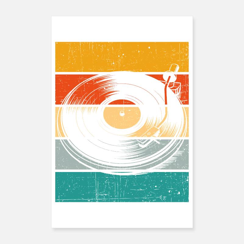 Retro Vinyl Turntable Poster 16" x 24" (40x60 cm)