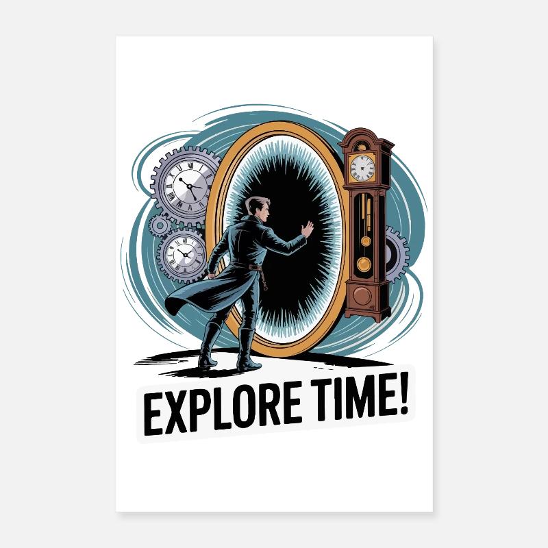 Entdecken Sie das surreale Uhrendesign von Time Poster 40x60 cm