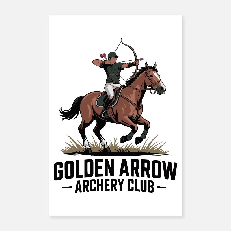 Dynamic Archer Crest on Horseback Poster 16" x 24" (40x60 cm)