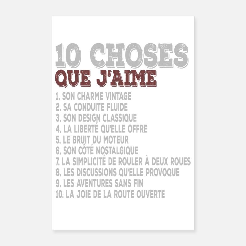 mechanical humor 10 things I like about motorcycles Poster 16" x 24" (40x60 cm)