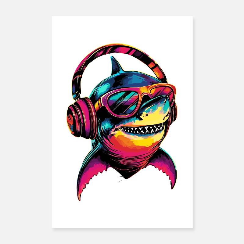 requin requin tigre requin plongeur requins mignons grand requin blanc Poster 40 x 60 cm