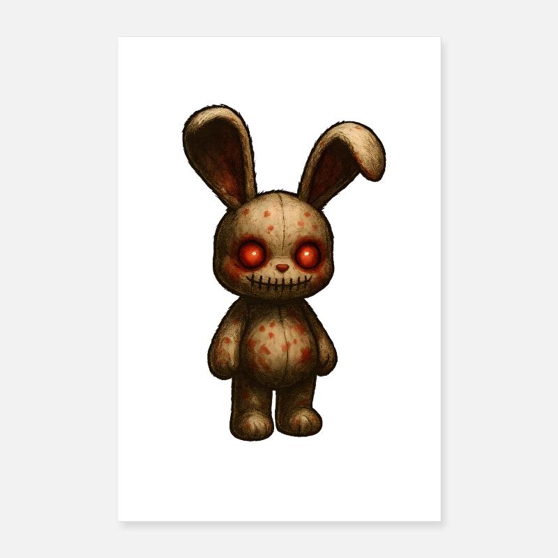 Poupée Lapin Étrange, Style Halloween Poster 40 x 60 cm