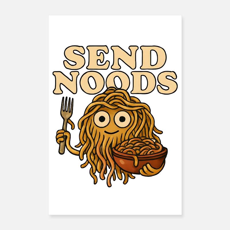 Nudelmonster mit Botschaft Poster 40x60 cm