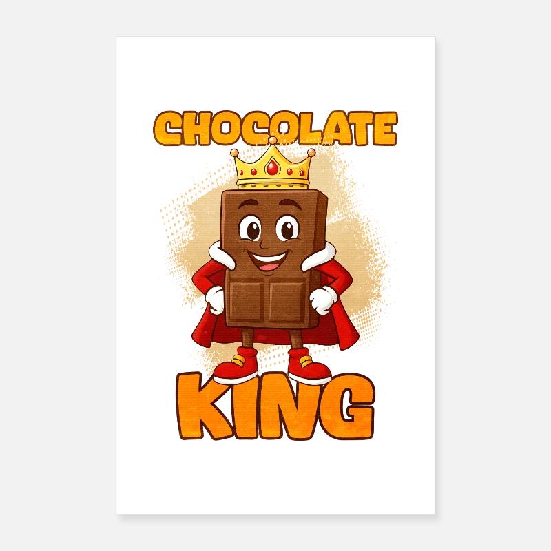 Roi du chocolat avec couronne Poster 40 x 60 cm
