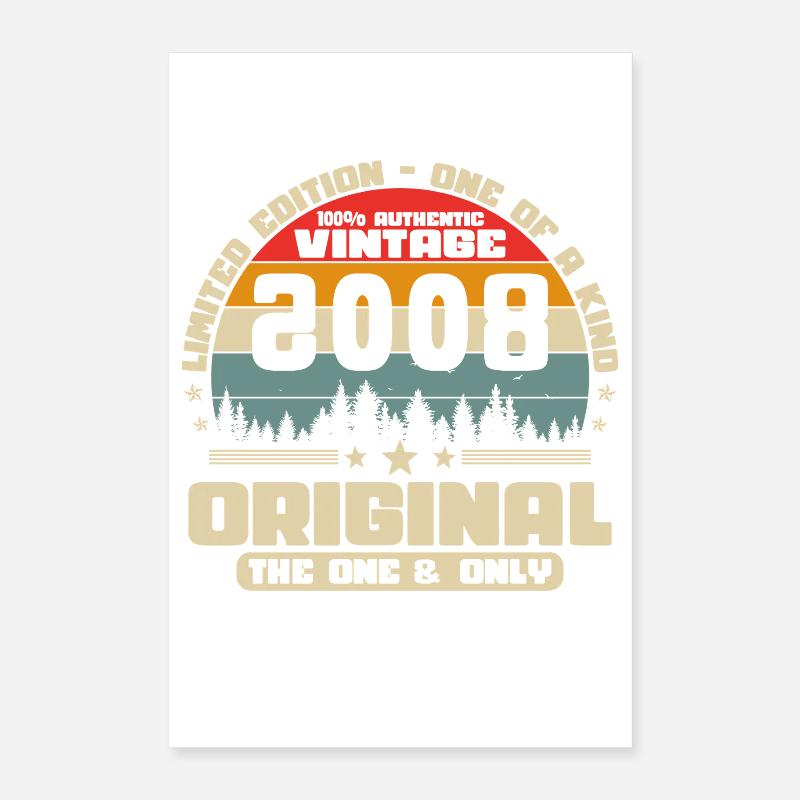 2008 Vintage Retro Geburtstagsgeschenk Poster 40x60 cm