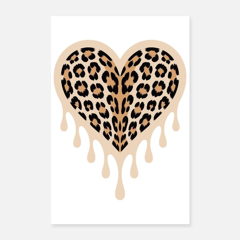 Leopard Herz Poster 40x60 cm