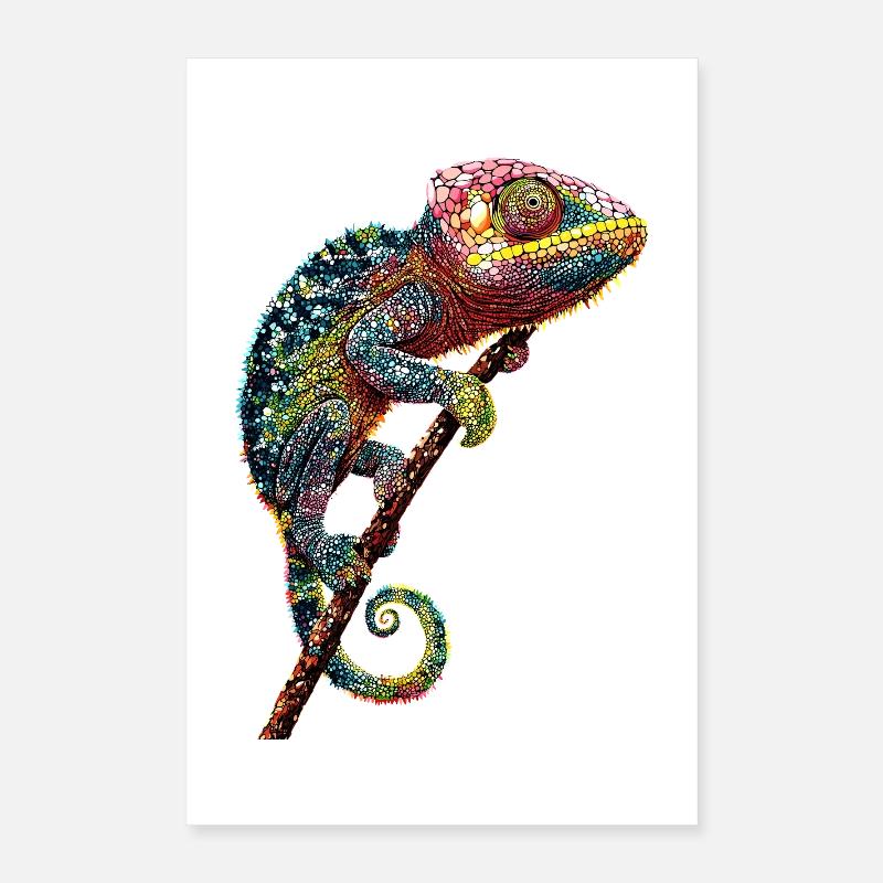 Chamäleon Echse Reptil Chameleon Leguan Eidechse Poster 40x60 cm