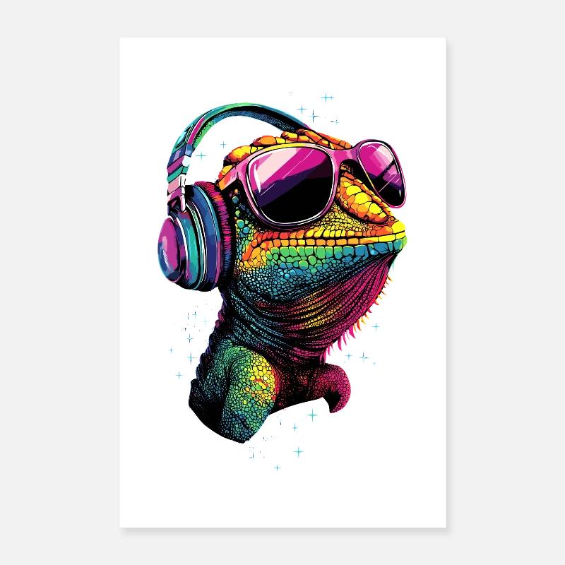 Chamäleon Echse Reptil Chameleon Leguan Eidechse Poster 40x60 cm
