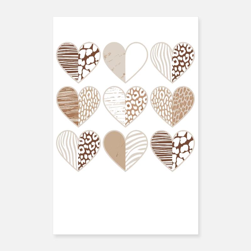 Leopard Muster Herzdesign Poster 40x60 cm