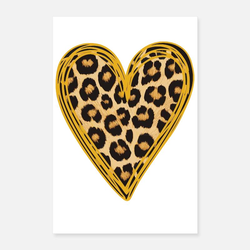 Cœur imprimé léopard Amour de la Saint-Valentin Poster 40 x 60 cm