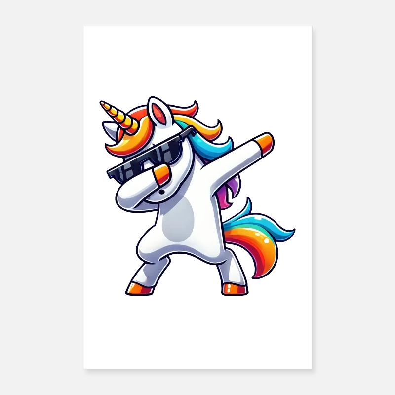 Dab Einhorn Dabbing Einhörner Unicorn Mädchen Poster 40x60 cm