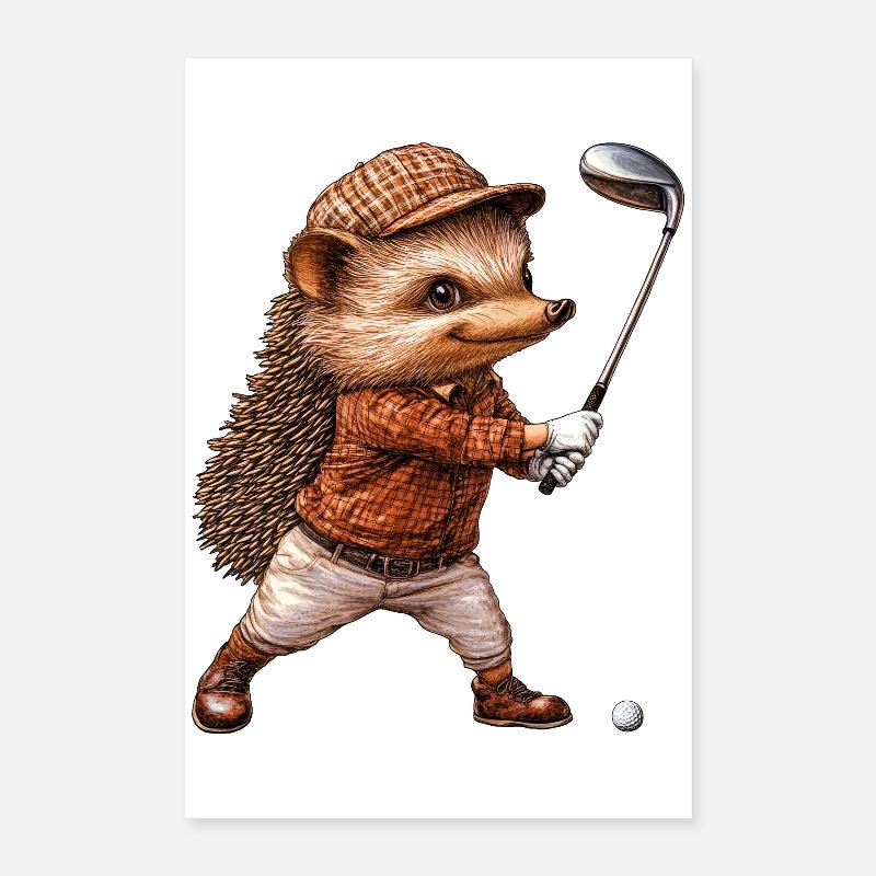 Igel Golf / Golfer Igel Poster 40x60 cm