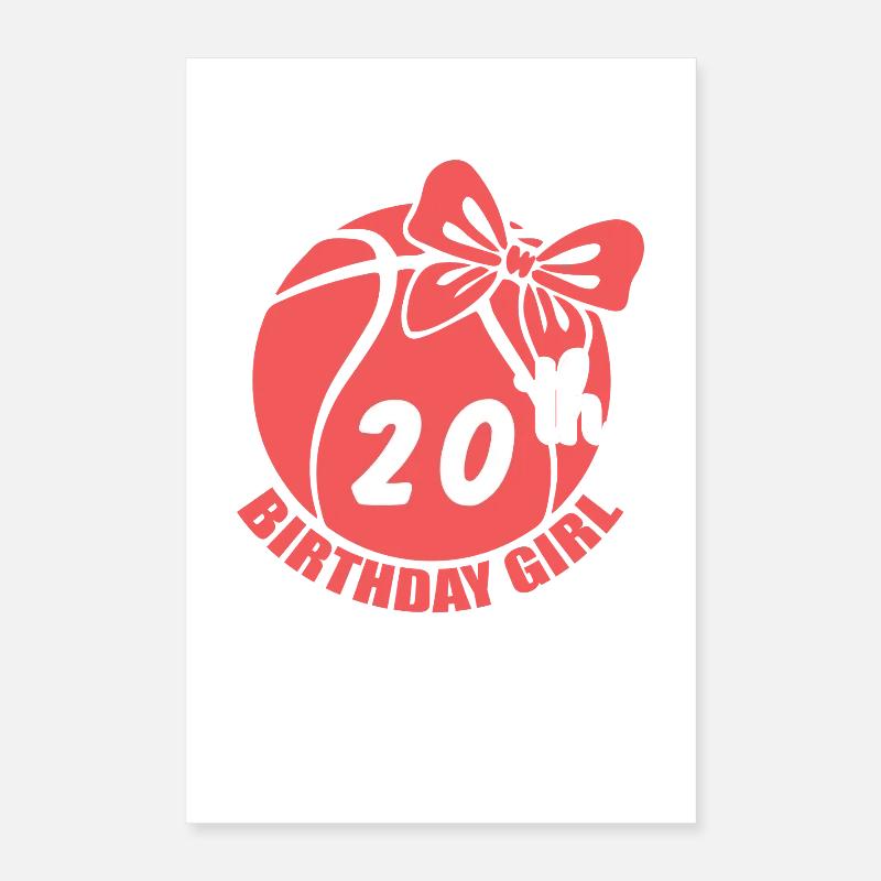 Basket-ball 20e anniversaire Basketteur Poster 40 x 60 cm