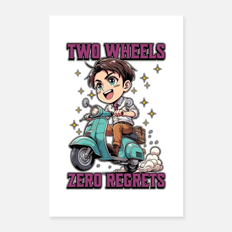 Scooter deux roues Zero regrets Scooter Driver Poster 40 x 60 cm
