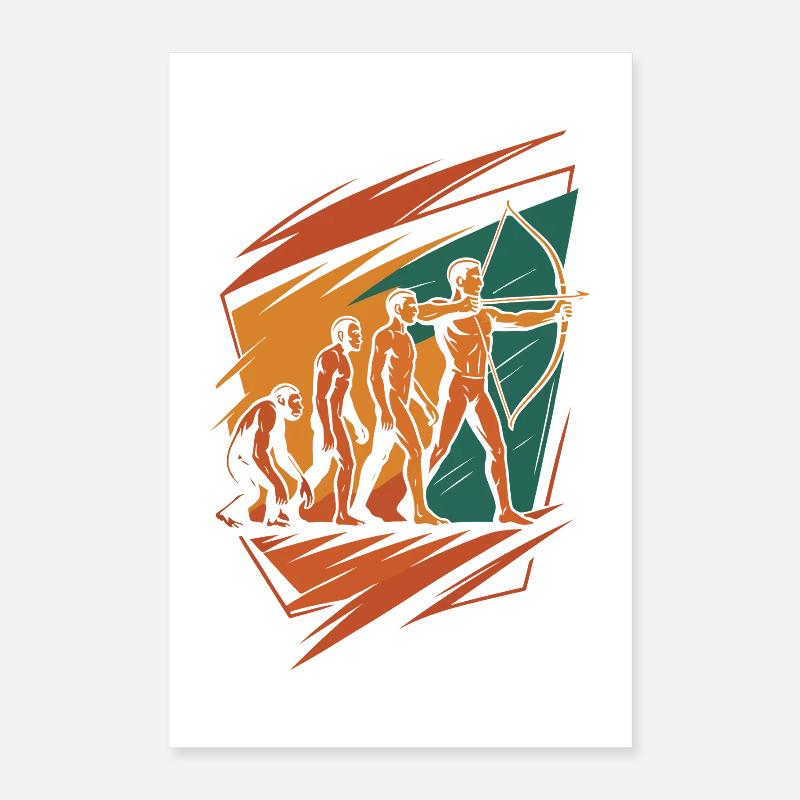 Évolution du tir à l'arc Archer Arc Cible Poster 40 x 60 cm