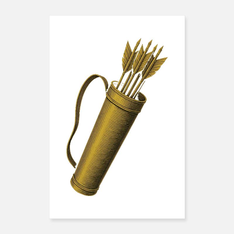 Bogenschießen Bogen Pfeil Köcher Bogenschütze Poster 40x60 cm