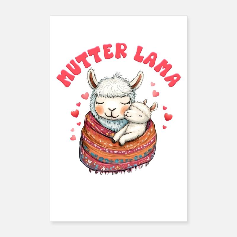 Bald Mama MAMA LLAMA MUTTER Lustiges Poster 40x60 cm