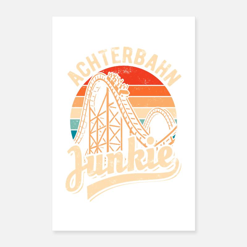 Roller Coaster Junkie - Adrenaline Fan - Looping Poster 16" x 24" (40x60 cm)