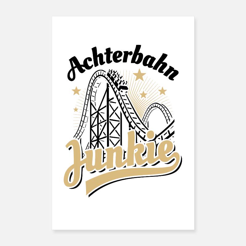 Roller Coaster Junkie - Amusement Park - Looping Poster 16" x 24" (40x60 cm)