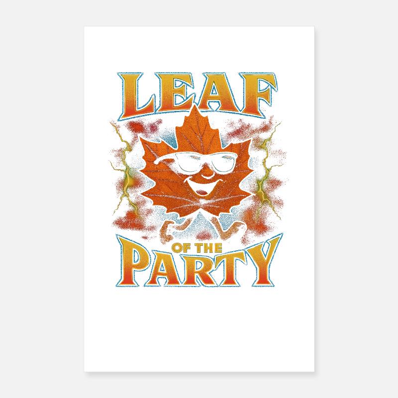 Blatt der Party Happy Fall Ernte Herbstblatt Poster 40x60 cm