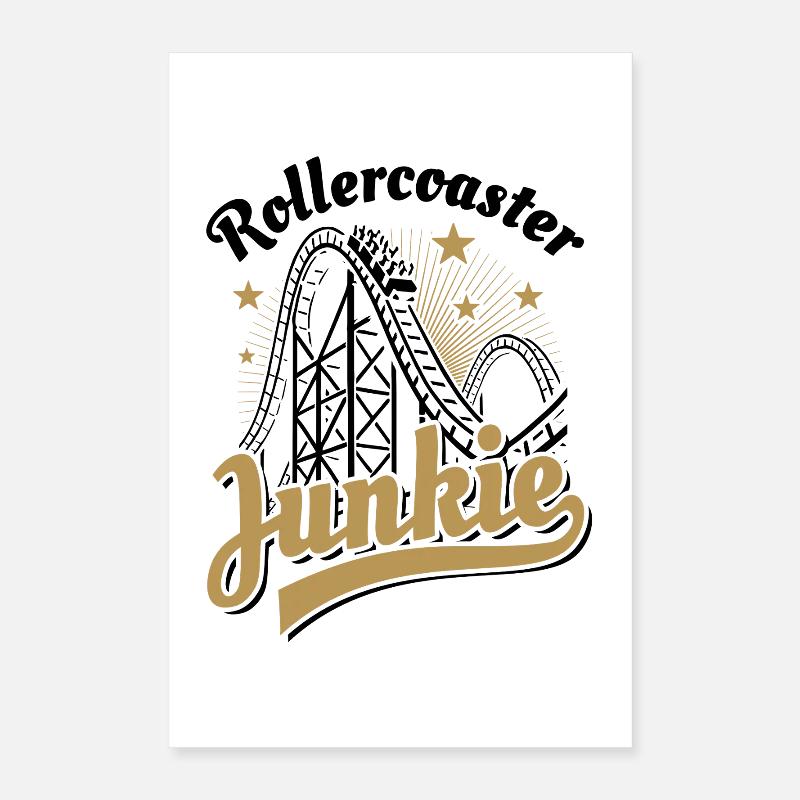 Rollercoaster Junkie - Achterbahn - Looping Poster 40x60 cm