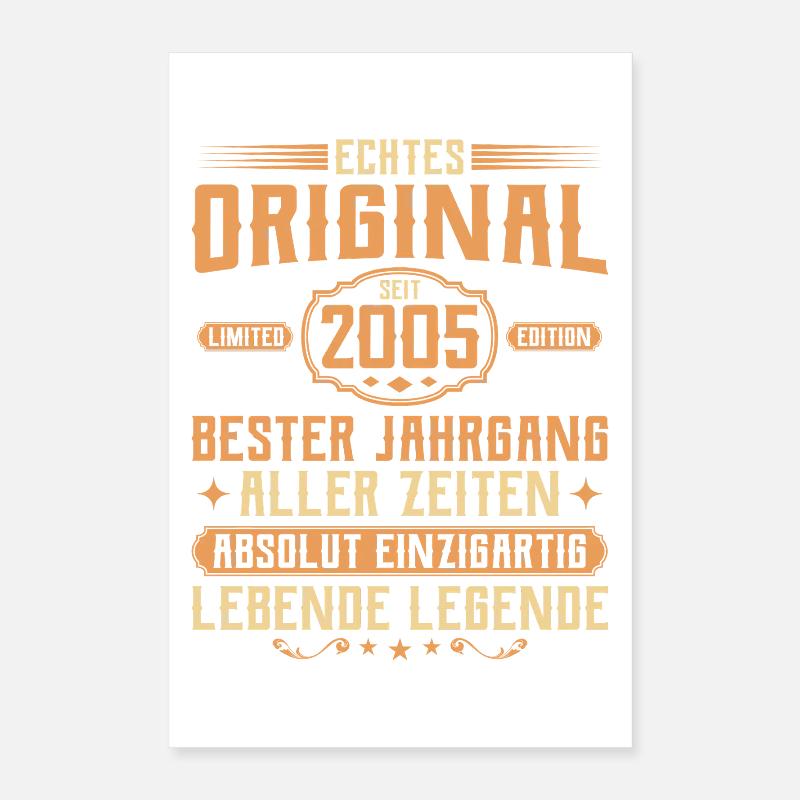 Echtes Original seit 2005 - 20. Geburtstag Poster 40x60 cm