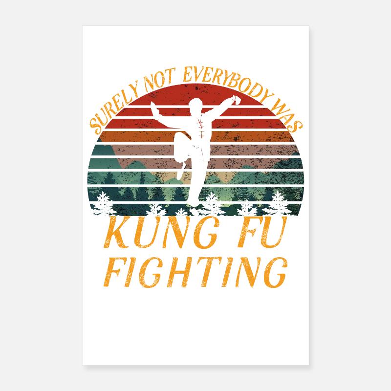 Combat de kung-fu avec les vibrations de la nature Poster 40 x 60 cm