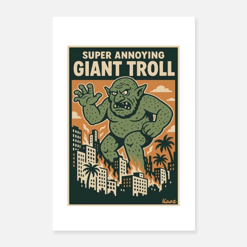 Le troll géant dans la ville est super ennuyeux Poster 40 x 60 cm