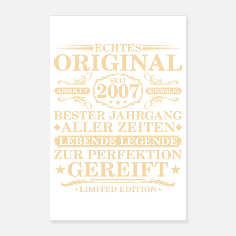 Original since 2007 Vintage - 18th Birthday Poster 16" x 24" (40x60 cm)