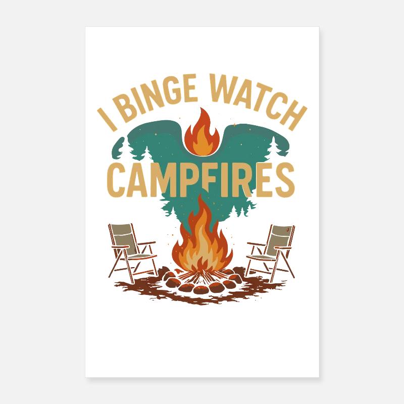Je regarde en rafale Feu de camp Poster 40 x 60 cm