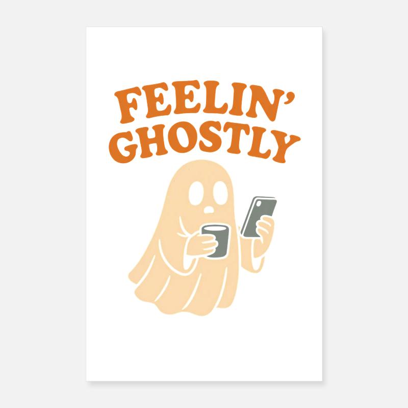 Felling Ghostly Design with Smartphone Poster 16" x 24" (40x60 cm)